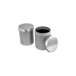Round tins: Schraubdose Aluminium 750ml, geöffnet und geschlossen